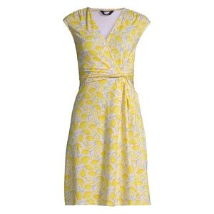 Lands End Lemon Print‎ Summer Dress Small